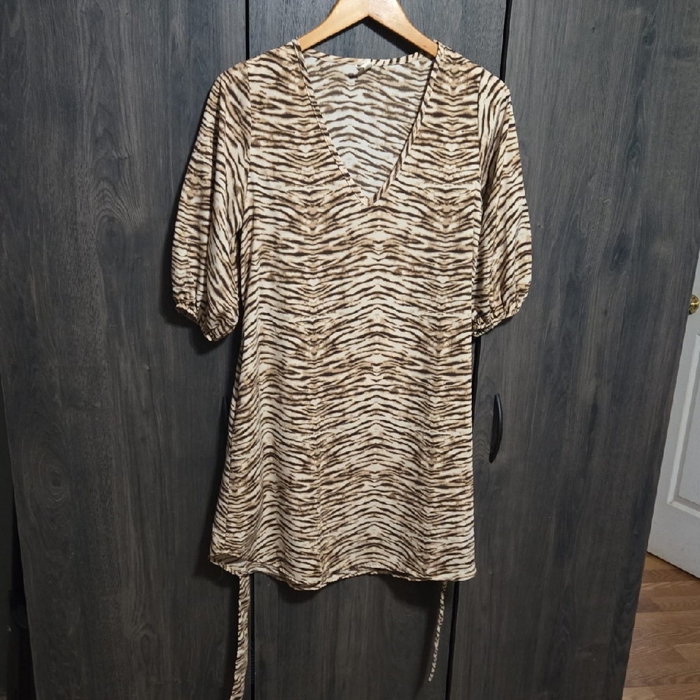 Tyche Brown Zebra Print Dress